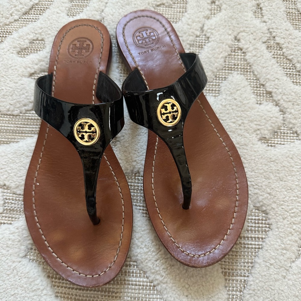 Tory Burch black thong sandals